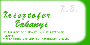 krisztofer bakanyi business card